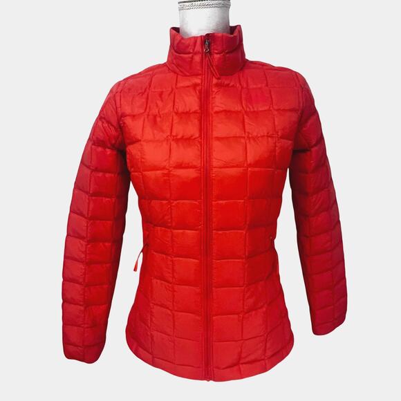 The North Face Womens Thermoball Eco Coral Orange Puffer Zip Up Jacket XS - Picture 1 of 11